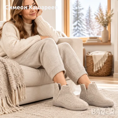 Дамски зимни пантофи, снимка 2 - Пантофи - 56708441