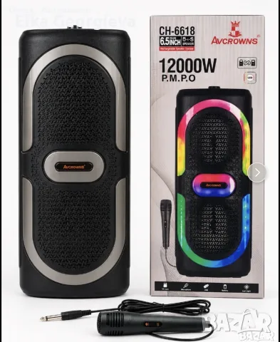 Преносима Bluetooth караоке тонколона GH-6618, снимка 5 - Bluetooth тонколони - 56714677