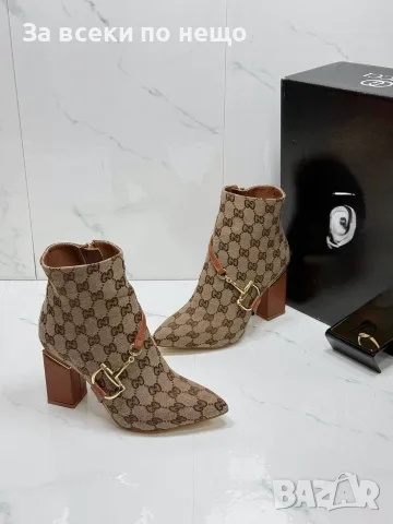 Gucci Луксозни Дамски Боти С Висок Ток И Монограм - 2 Цвята Код SEM-1091