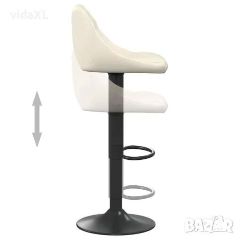 vidaXL Бар табуретки, 2 бр, кремави, кадифе, снимка 8 - Столове - 56147108