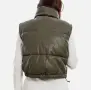 Дамска зелена ватирана кожена грейка , снимка 3