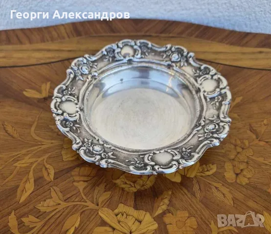 Дебело ПОСРЕБРЕНА ФЛОРАЛНО ОРНАМЕНТИРАНА ЧИНИЙКА АНТИКВАРЕН ВНОС от ШВЕЦИЯ