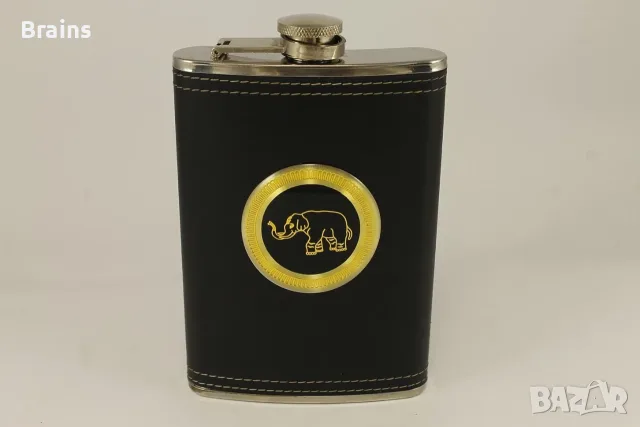 Метална Флашка За Алкохол Със Слонче 9 Oz, снимка 2 - Подаръци за мъже - 56627596
