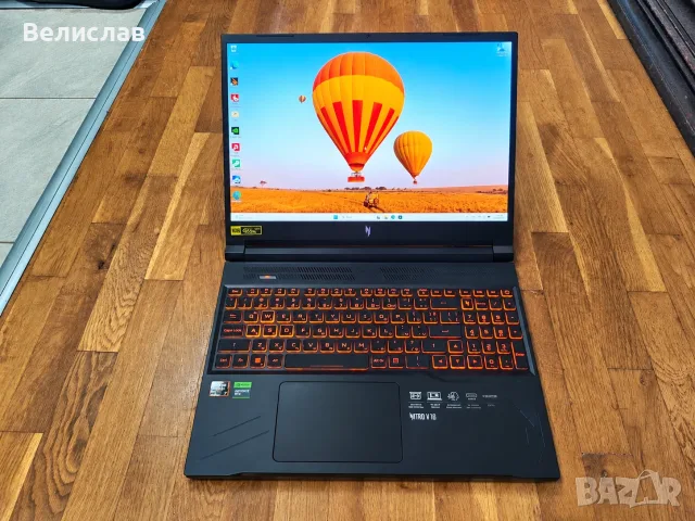 Acer Nitro V16/ RTX 4060 (85W)/ 32GB DDR5/ AMD Ryzen 7/ 1TB/ 57 Wh + Подаръци