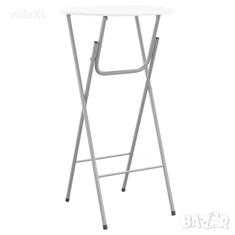 vidaXL Комплект бар маси с МДФ плот, 4 броя, бял, снимка 3 - Маси - 56147677