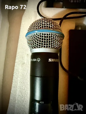 Продавам безжичен микрофон AD2 - Beta 58A(Shure), снимка 3 - Микрофони - 56679759