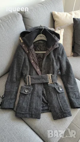 Късо палто/яке Zara в сиво-пепит