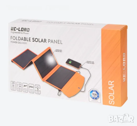 Сгъваем соларен панел RE-LOAD 28W USB-A и USB-C изход