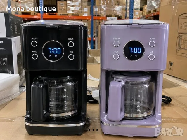 Филтърна кафемашина 1000 W, 1,5 л с таймер, LED дисплей и постоянен филтър