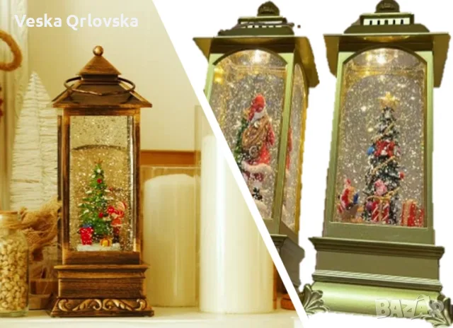 Златист коледен фенер, снимка 5 - Декорация за дома - 56629346