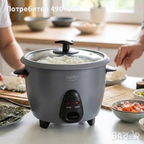 Оризоварка Camry CR 6419 1L, 400W с функция за готвене на пара и поддържане на топлината