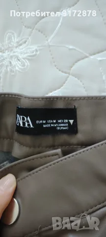 Кожен панталон Zara, снимка 2 - Панталони - 56635315