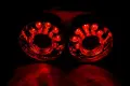 1бр. ЛЕД LED диоден стоп хром с 2 кръгли хамбургера, 24V, снимка 3