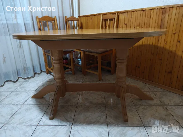 Кухненска разтегателна маса + 4 стола, снимка 4 - Маси - 56685520