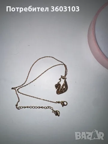 Swarovski златисто колие, снимка 3 - Колиета, медальони, синджири - 56718036