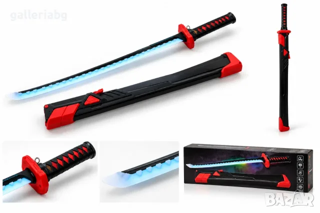 Светеща катана Flame Blade с пушек, звук, искри и калъф