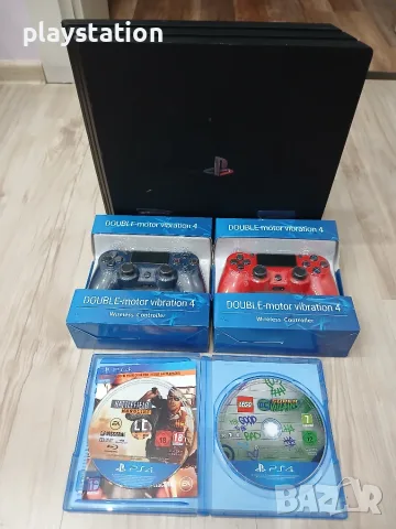 PlayStation 4 Pro (PS4 Pro) 1TB с 2 контролера и 2 игри (Фърмуер 8.52)