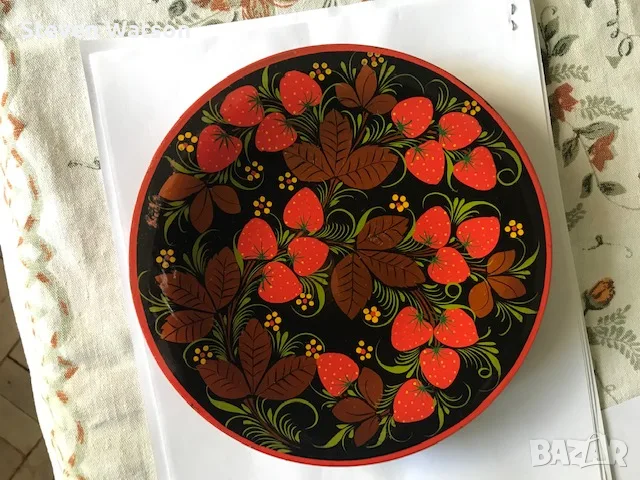 Руска рисувана дървена чинийка, снимка 3 - Декорация за дома - 56581157