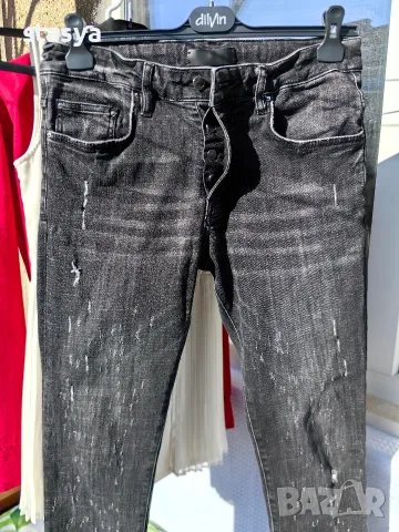  Мъжки черни дънки Amiri style — Size 32, снимка 5 - Дънки - 56556076