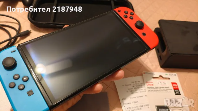 Nintendo Switch OLED с Picofly чип +128gb карта, снимка 2 - Nintendo конзоли - 56722595