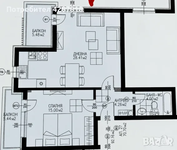 Продава двустаен в Драгалевци, снимка 15 - Апартаменти - 56722640