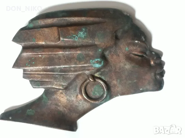 Баралеф на негърка от Масивен Бронз, снимка 3 - Антикварни и старинни предмети - 56636002