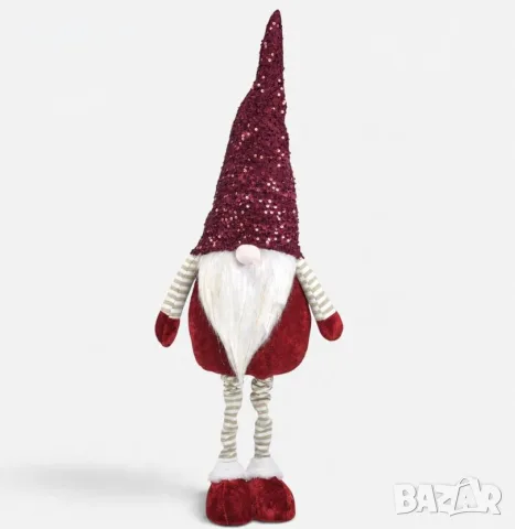 Коледна декоративна фигура Gnome с телескопични крака и пайети 70–100 см