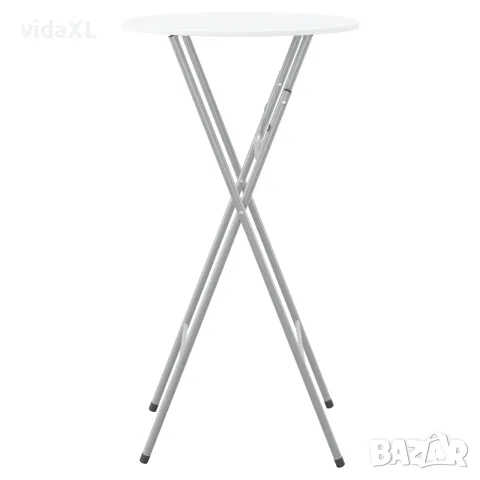 vidaXL Комплект бар маси с МДФ плот, 4 броя, бял, снимка 6 - Маси - 56147677