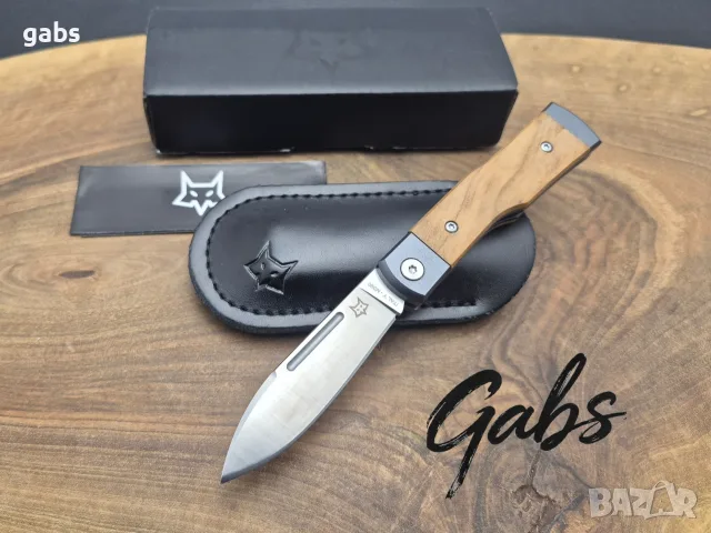Сгъваемо джобно ножче Fox Gunstock FX-558 OL Satin Böhler M390, маслинено дърво