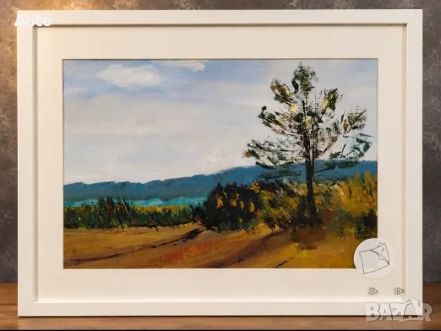 Красив швейцарски пейзаж – Масло върху платно, А. Staub (1985 г.) с нова рамка
