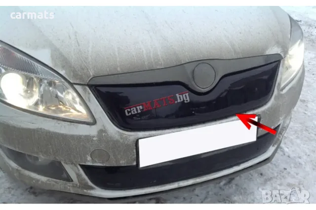 Зимен дефлектор (протектор) за решетка HЕКО за Skoda Fabia (2010-2014) - upper