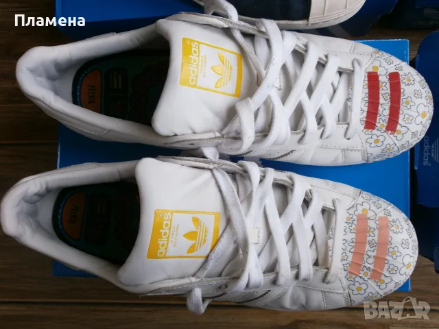 44 28см Дизайнерски Маратонки Adidas SUPERSTAR Pharrell Williams 100% Естествена Кожа