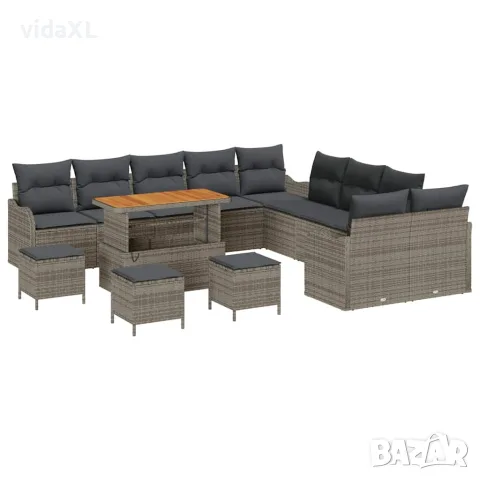 vidaXL Градински Софа Комплект 14 бр. 13-местен Сив