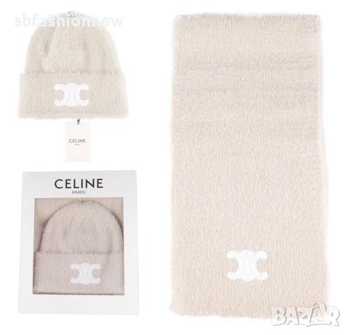 Celine комплект шапка и шал, снимка 6 - Шапки - 56619323
