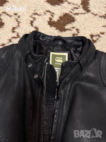 Кожено яке от бизонска кожа G-Star Raw, снимка 4 - Якета - 56696866