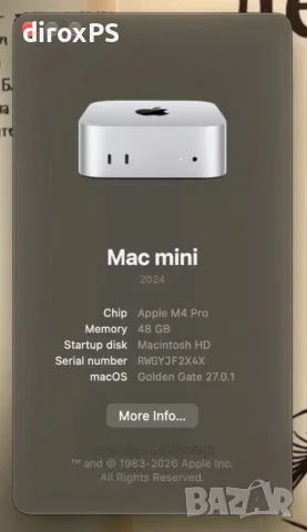 Mac mini M4 Pro 2024 – 14-core CPU / 20-core GPU, 48GB RAM, 1TB SSD, снимка 9 - Работни компютри - 56598288