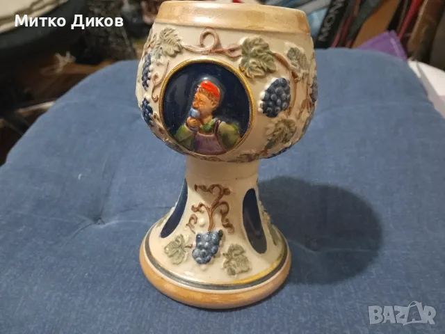 Чаша за вино бира немска Рьомер маркова на Gerz винтидж 1980 гН-142мм фи горе 69 мм  и фи долу 90 мм