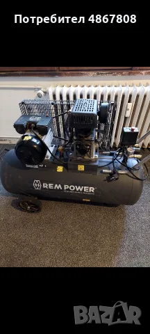бутален компресор REM POWER 100 л, снимка 3 - Компресори - 56707938