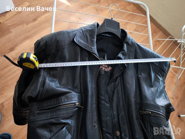 Мъжко кожено яке от телешки бокс., снимка 4 - Якета - 56576924