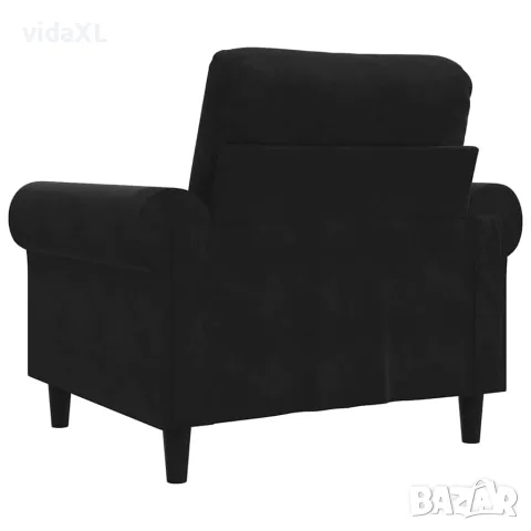 vidaXL Кресло, черно, 60 см, кадифе, снимка 5 - Дивани и мека мебел - 56147283