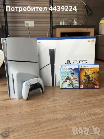 PlayStation 5 Slim Disc Edition 1TB с гаранция + 2 игри