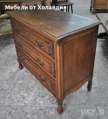 Дъбов скрин с 3 чекмеджета, снимка 4 - Скринове - 56725183