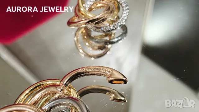 CARTIER Trinity Half Paved Diamonds Дамски Обеци, снимка 8 - Обеци - 56733468