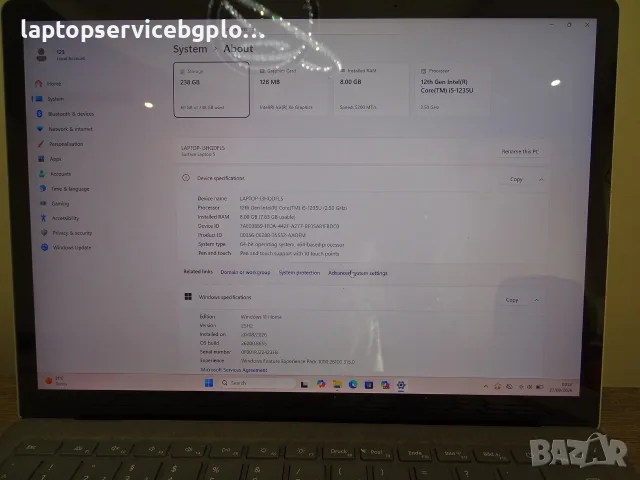 Лаптоп MicroSoft Surface LAPTOP 5 13” 8GB SSD 256GB i5, снимка 2 - Лаптопи за игри - 56739295