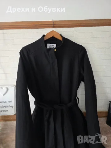 Черно разкроено палто Vero Moda, снимка 6 - Палта, манта - 56616335