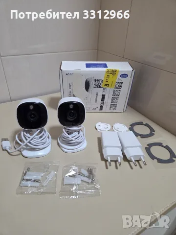 Комплект 2 бр. Смарт камери AOQEE C1 – 2K Ultra HD (3MP), Водоустойчиви IP65, Нови