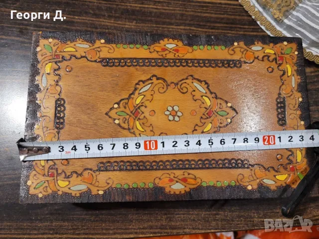Кутия ретро от соца за ценности   ретро дървена кутия 