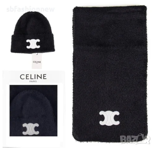 Celine комплект шапка и шал, снимка 3 - Шапки - 56619323
