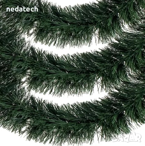 Коледна зелена гирлянда Tinsel 3 м x 12 см
