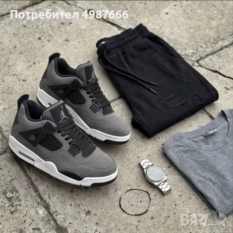 Nike air jordan 4 Тъмно сиво  36 37 38 39 40 